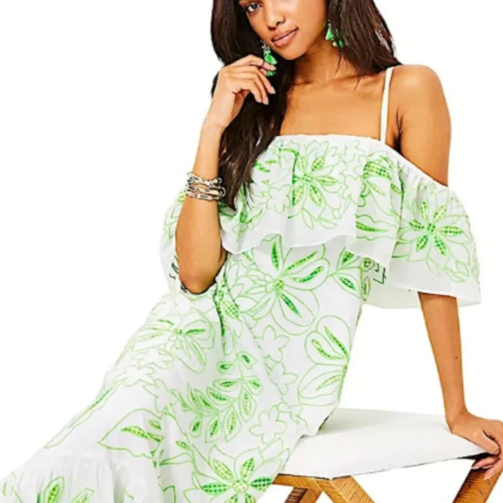 NWT!!! Lilly Pulitzer Quinlee Embroidered Maxi Dress - Size 8 - Picture 5 of 12